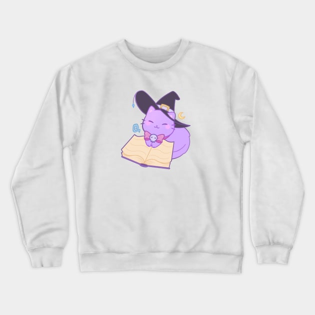 Magical Witch Cat Crewneck Sweatshirt by Jellygeist